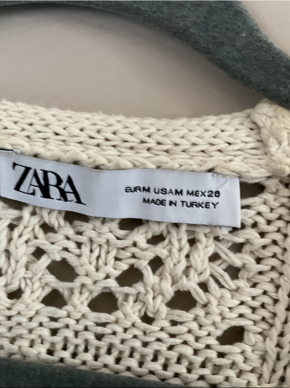 Zara Cream Crochet Tie-Front Bolero Sweater - Picture 2 of 3